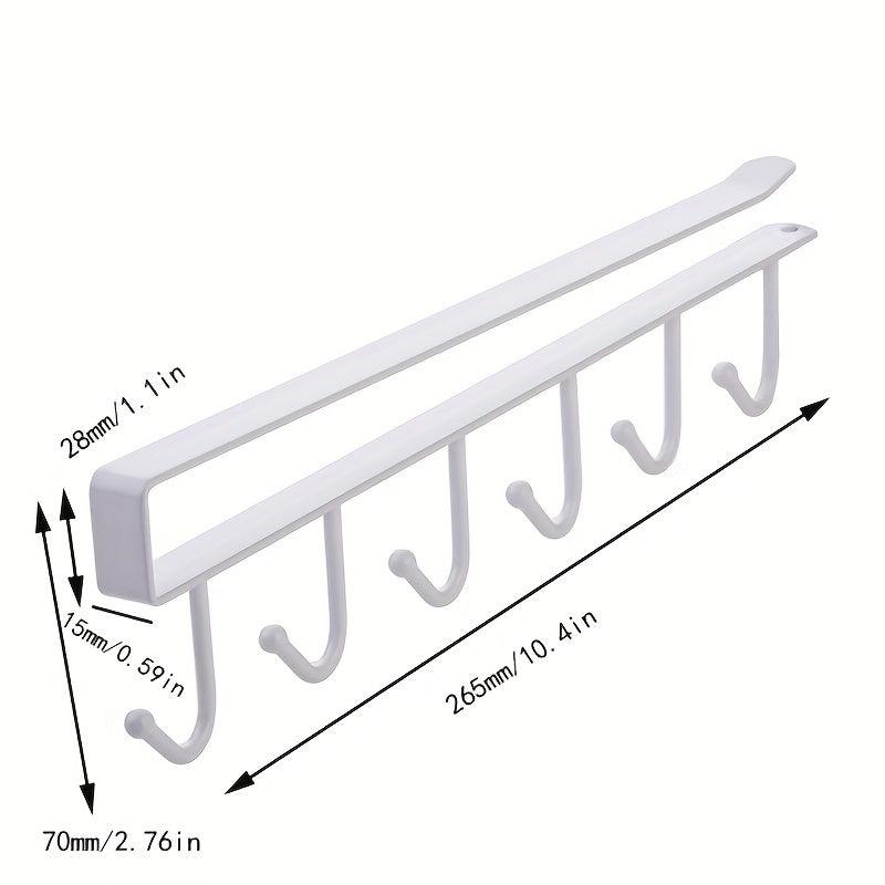 2pcs Mug Hooks Under Cabinet Storage Rack for Coffee Cups Scarves
