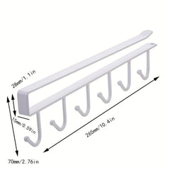 2pcs Mug Hooks Under Cabinet Storage Rack for Coffee Cups Scarves