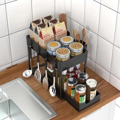 2 Tier Sliding Cabinet Basket Organizer for Bathroom Storage