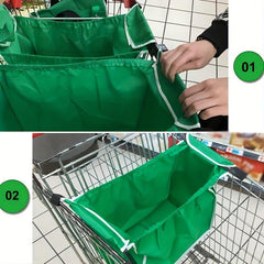 Reusable Shopping Cart Bag Foldable Non Woven Portable Tote for Daily Use