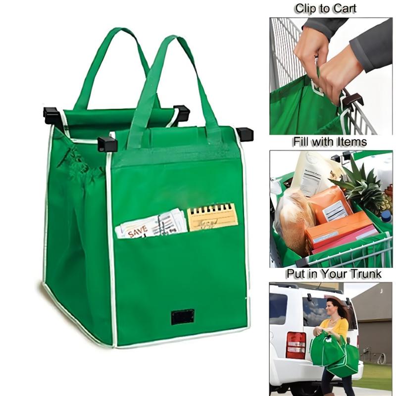 Reusable Shopping Cart Bag Foldable Non Woven Portable Tote for Daily Use