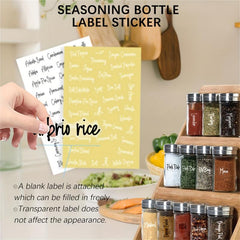 278pcs Transparent Kitchen Pantry Labels Preprinted Spice Labels For Jars
