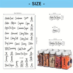 278pcs Transparent Kitchen Pantry Labels Preprinted Spice Labels For Jars