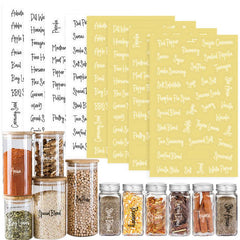 278pcs Transparent Kitchen Pantry Labels Preprinted Spice Labels For Jars