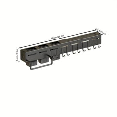 1pc Stainless Steel Rack for Kitchen Storage, Wall-mounted Hook Shelf