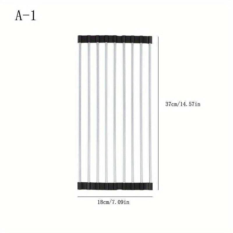 Stainless Steel Foldable Bowl Rack Drain Basket