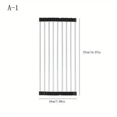 Stainless Steel Foldable Bowl Rack Drain Basket