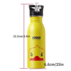 Kids' Stainless Steel Insulated Water Bottle w/ Straw - Portable & Fashionable