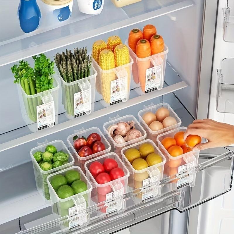 4pcs Fridge Side Storage Boxes Drawer Type Freezer Box Vegetable Egg Box