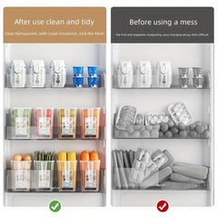 4pcs Fridge Side Storage Boxes Drawer Type Freezer Box Vegetable Egg Box
