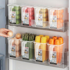 4pcs Fridge Side Storage Boxes Drawer Type Freezer Box Vegetable Egg Box