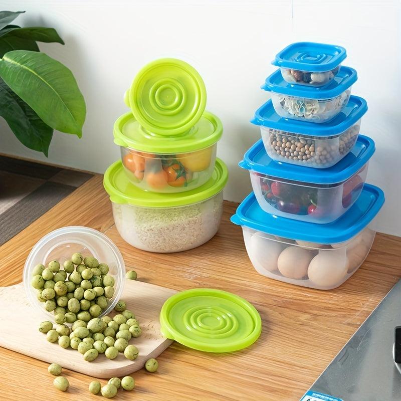 5pcs Microwave Fresh Keeping Box Set Food Sealed Bowl Bento Refrigerator Crisper