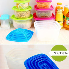 5pcs Microwave Fresh Keeping Box Set Food Sealed Bowl Bento Refrigerator Crisper