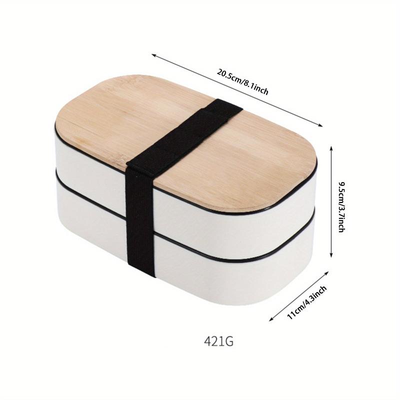 Leakproof 2-Layer Bento Box with Spoon & Fork - Microwavable & Dishwasher Safe