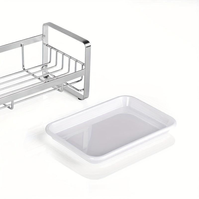 Kitchen Faucet Rack Sponge Drain Basket with Detachable Drain Tray