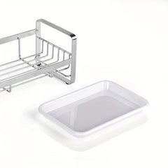 Kitchen Faucet Rack Sponge Drain Basket with Detachable Drain Tray