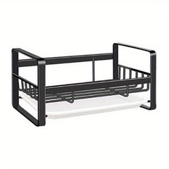 Kitchen Faucet Rack Sponge Drain Basket with Detachable Drain Tray