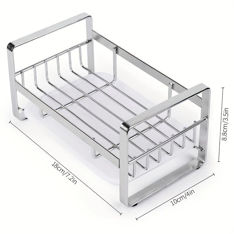 Kitchen Faucet Rack Sponge Drain Basket with Detachable Drain Tray