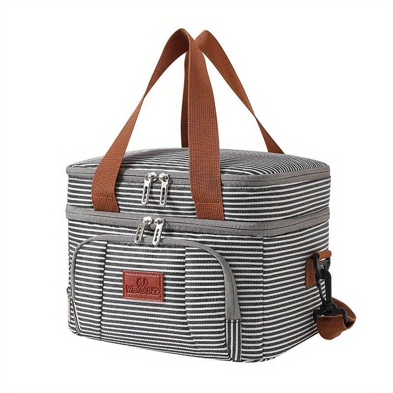 10L Portable Insulation Bag Double Layer Oxford Cloth Waterproof Lunch Bag