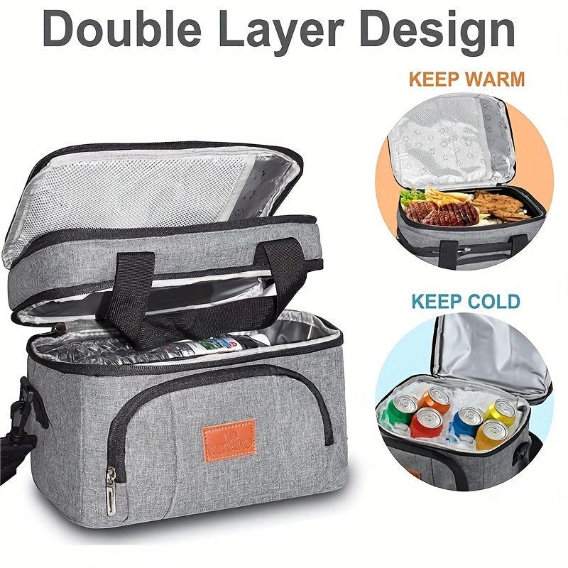 10L Portable Insulation Bag Double Layer Oxford Cloth Waterproof Lunch Bag