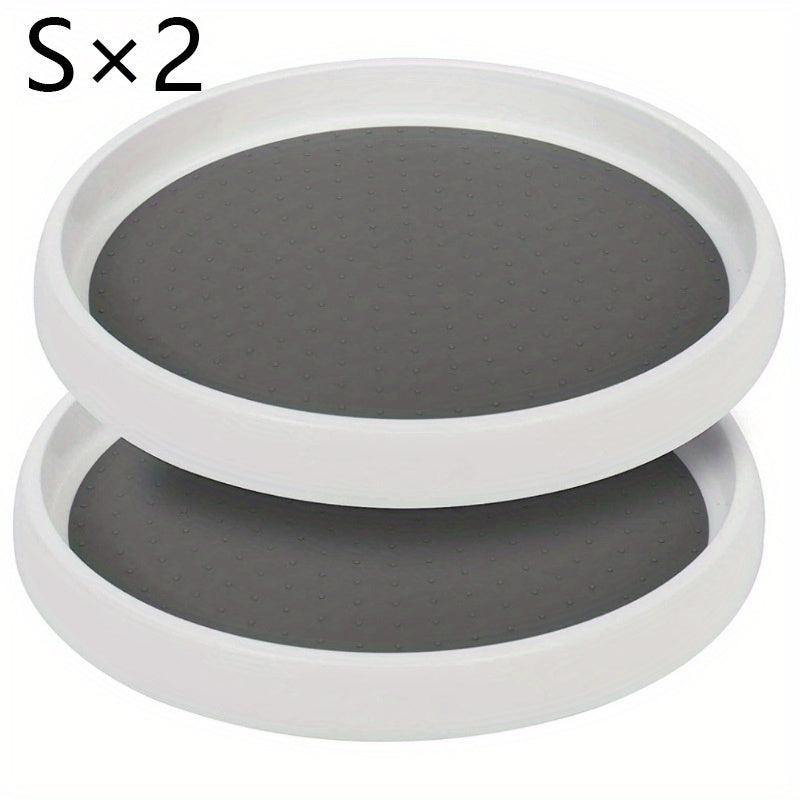 4pcs Non Slip Round Turntable Kitchen Storage Tray