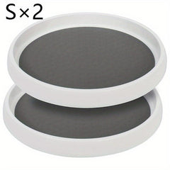 4pcs Non Slip Round Turntable Kitchen Storage Tray