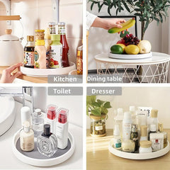 4pcs Non Slip Round Turntable Kitchen Storage Tray