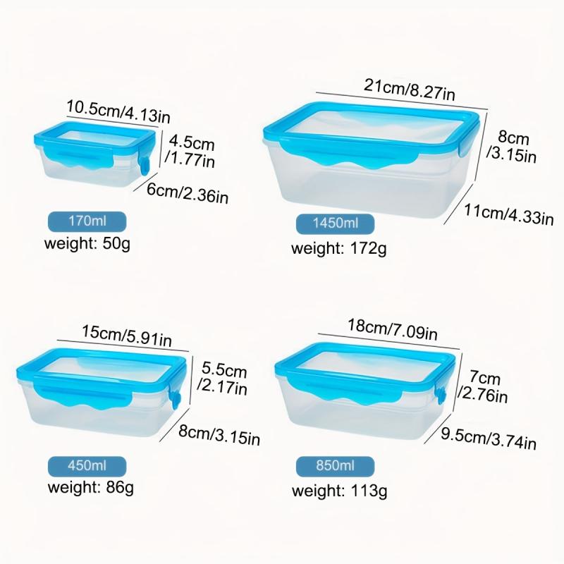 Leakproof PP Box with Elastic Lid for Storage - Refrigerator & Microwave Safe