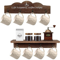 Coffee Cup Holder Mug Organizer Farmhouse Kitchen Decor Coffee Station Office