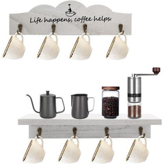 Coffee Cup Holder Mug Organizer Farmhouse Kitchen Decor Coffee Station Office