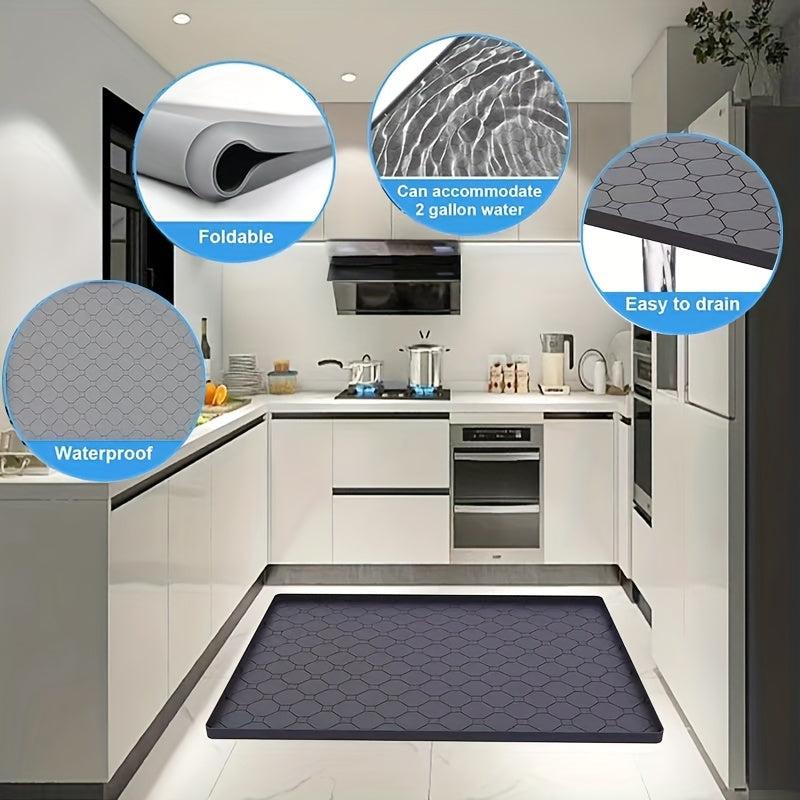 86x55cm Silicone Under Sink Mat Waterproof Shelf Liner Organizer Tray