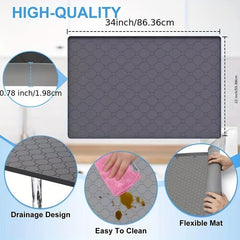 86x55cm Silicone Under Sink Mat Waterproof Shelf Liner Organizer Tray