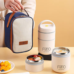 3pcs Insulated Mini Soup Cup Set with Spoon and Bag
