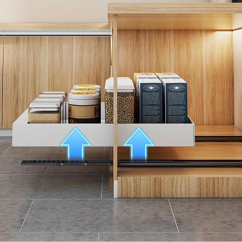 Sliding Cabinet Organizer Under Sink Dish Rack Spice Jar Storage Shelf