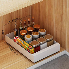 Sliding Cabinet Organizer Under Sink Dish Rack Spice Jar Storage Shelf