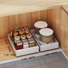 Sliding Cabinet Organizer Under Sink Dish Rack Spice Jar Storage Shelf