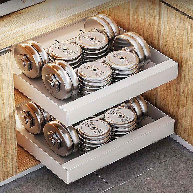 Sliding Cabinet Organizer Under Sink Dish Rack Spice Jar Storage Shelf