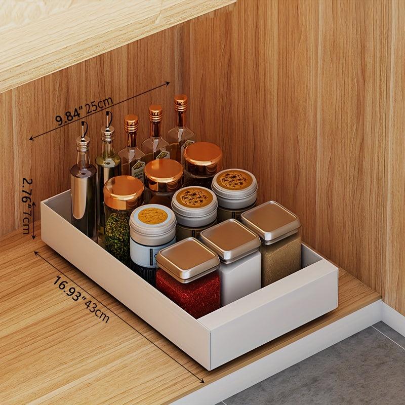 Sliding Cabinet Organizer Under Sink Dish Rack Spice Jar Storage Shelf