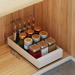Sliding Cabinet Organizer Under Sink Dish Rack Spice Jar Storage Shelf