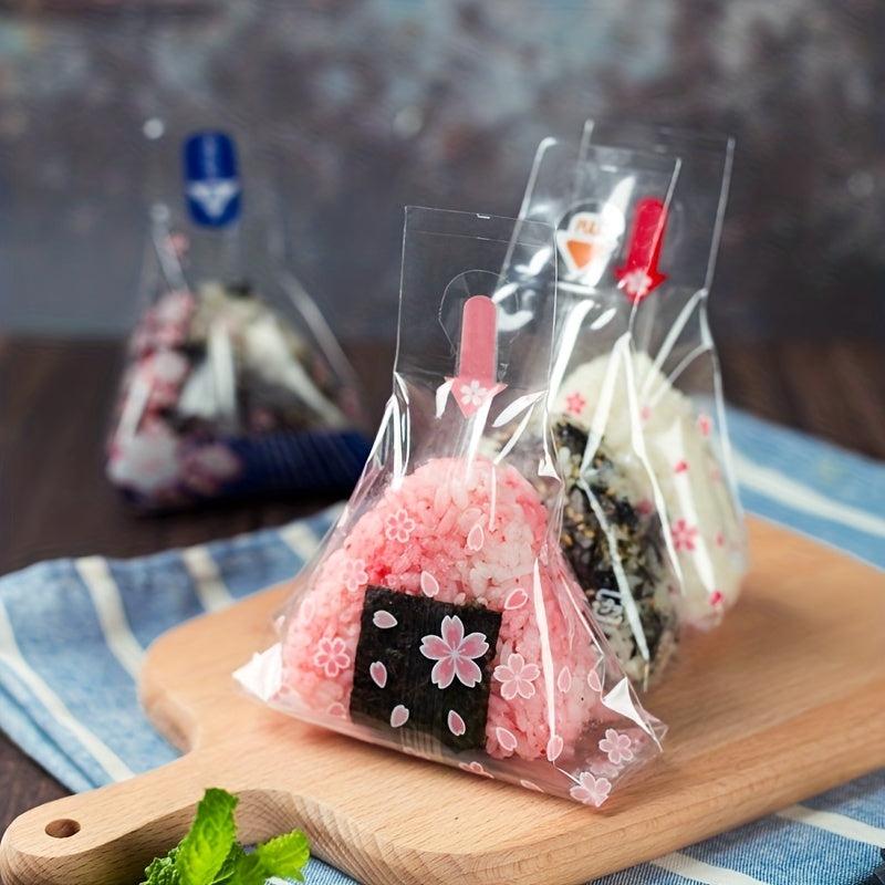 100Pcs Triangle Onigiri Wrappers Disposable Sushi Packing Bags