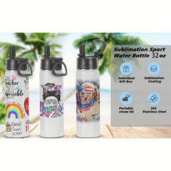 Sublimation Blank 32oz Vacuum Flask Stainless Steel Sports Water Bottle