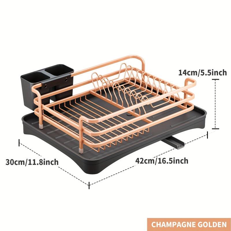 Aluminum Dish Drying Rack Cutlery Holder