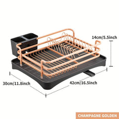 Aluminum Dish Drying Rack Cutlery Holder