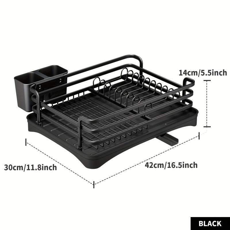 Aluminum Dish Drying Rack Cutlery Holder