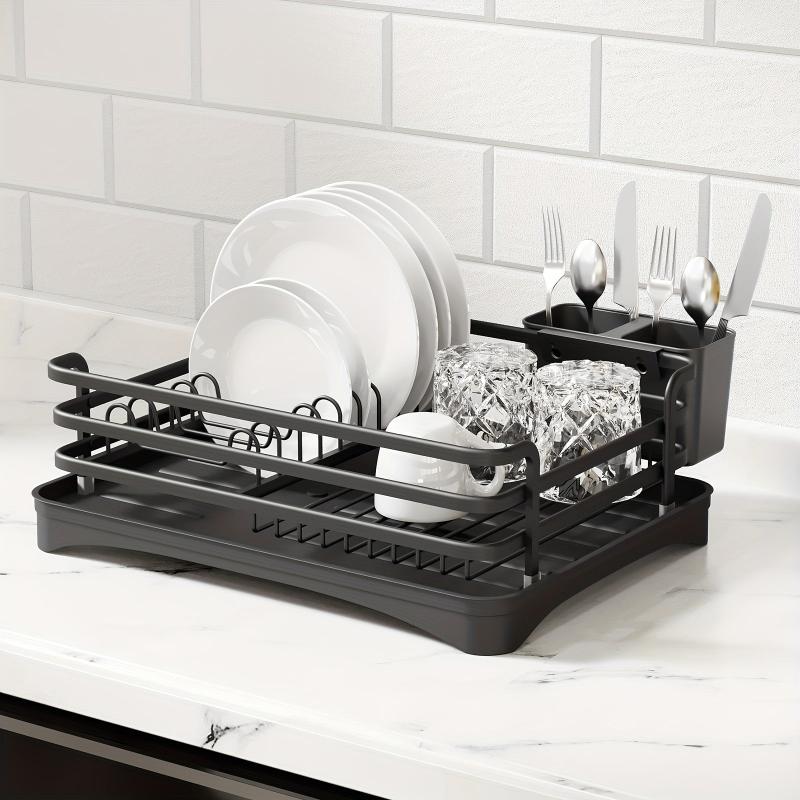Aluminum Dish Drying Rack Cutlery Holder