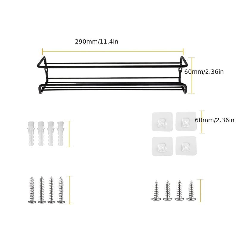 2pcs Wall Mounted Iron Kitchen Storage Rack