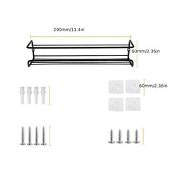 2pcs Wall Mounted Iron Kitchen Storage Rack