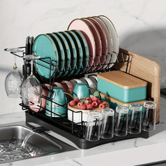 Large Dish Drying Rack with Drainboard and Utensil Holder