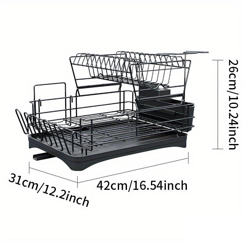 Large Dish Drying Rack with Drainboard and Utensil Holder