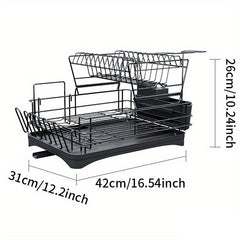 Large Dish Drying Rack with Drainboard and Utensil Holder